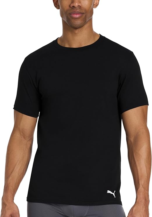 Puma Men's 4 Pack Cotton Crewneck Short Sleeve T-Shirt