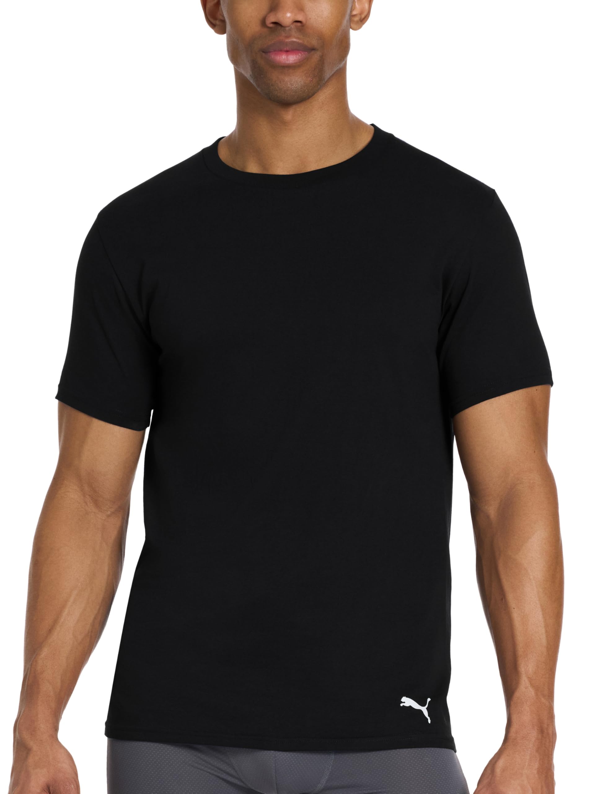 Puma 4 Pack Cotton Crewneck Short Sleeve T-Shirt Paquete de 4 Camisetas de algodón con Cuello Redondo y Manga Corta Hombre (Pack de 4)