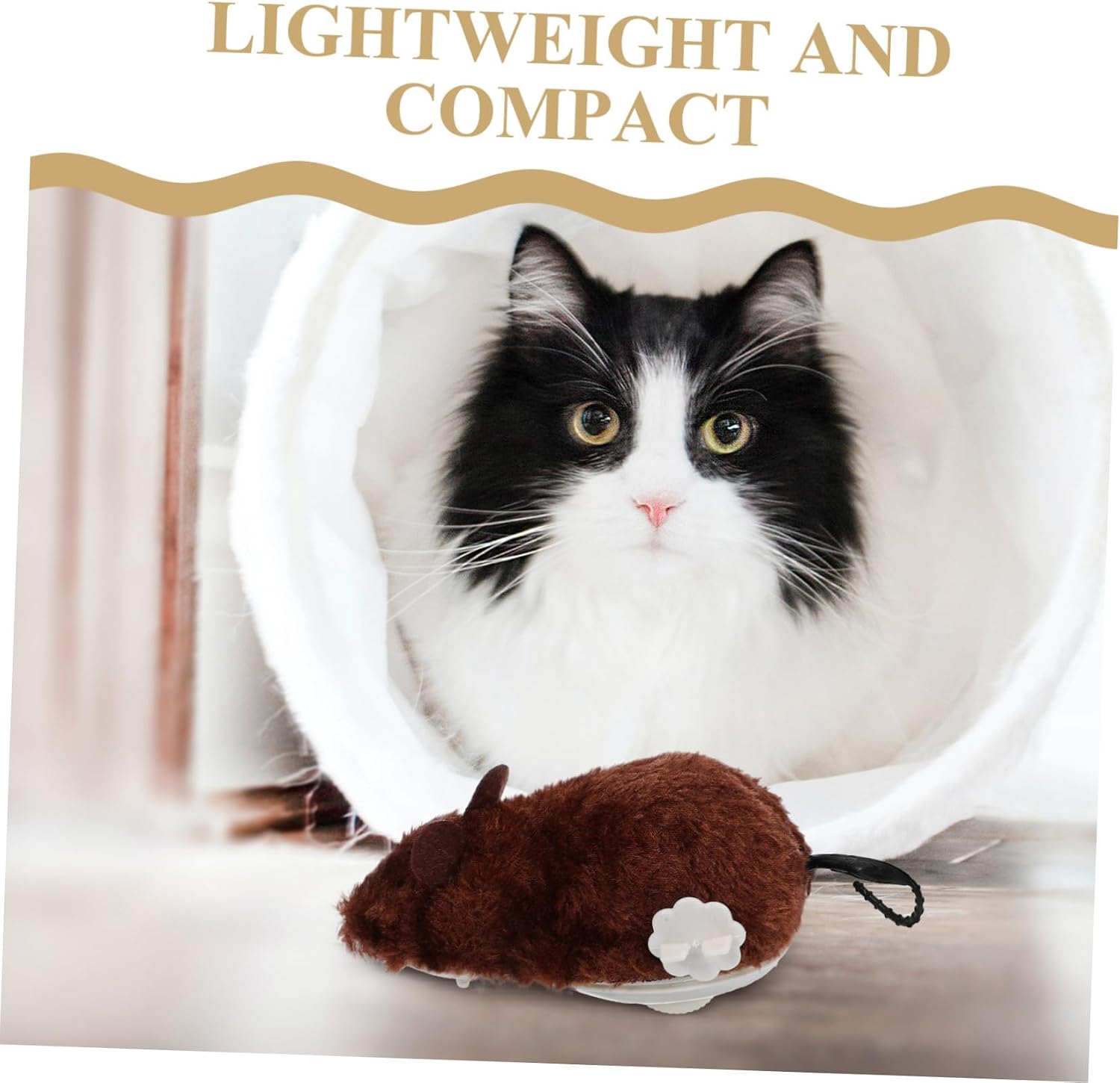 YARNOW 16 Pcs Wind up Mice Toys for Cats - Realistic Plush Mouse - Interactive Cat Toy, Random Color