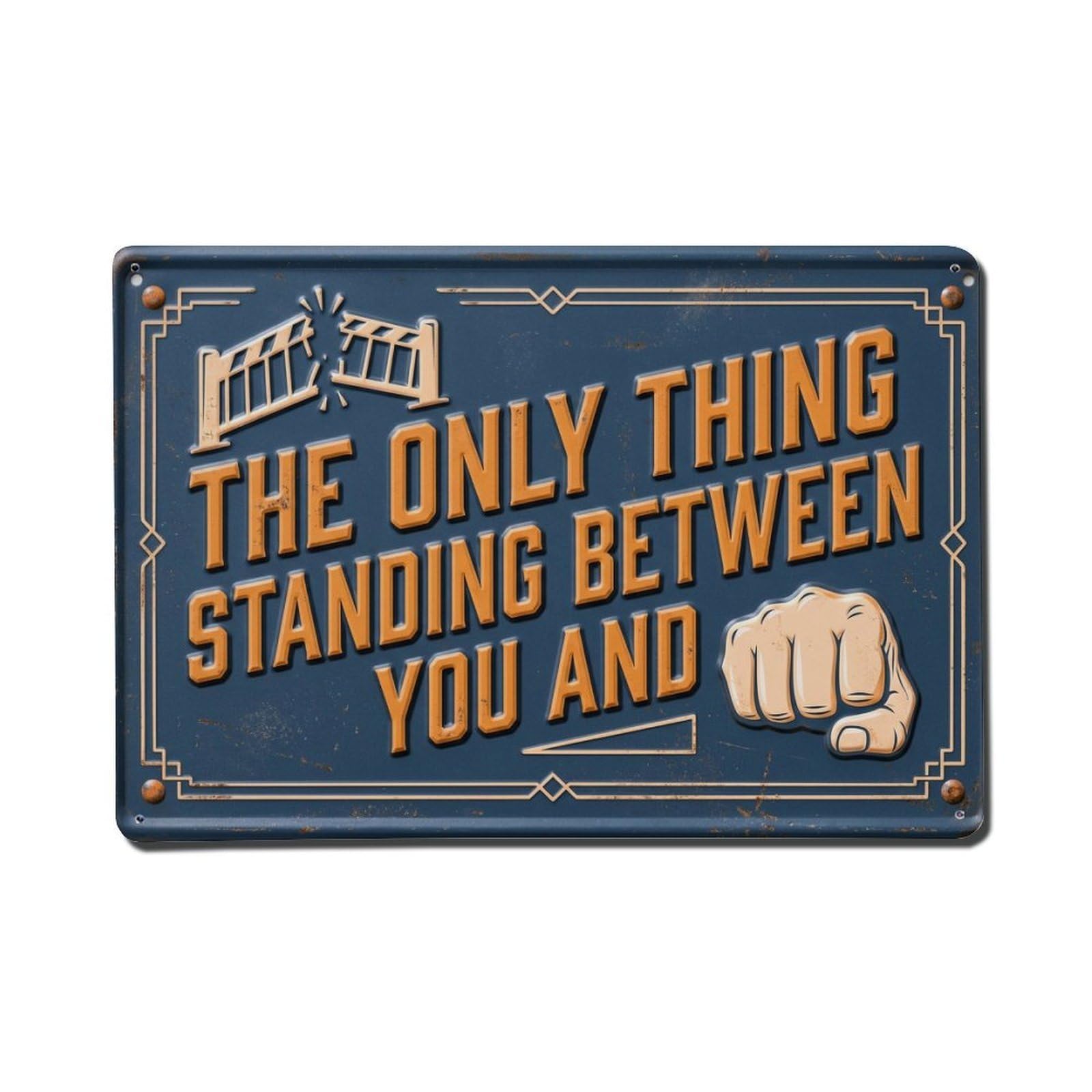 Overcome Obstacles Now Space Retro Motivational Slogans 1 Metal Tin Sign Plaque Wall Decor for Cafe, Club Bar, Office, Home Garden Metal Poster 8x12Inch
