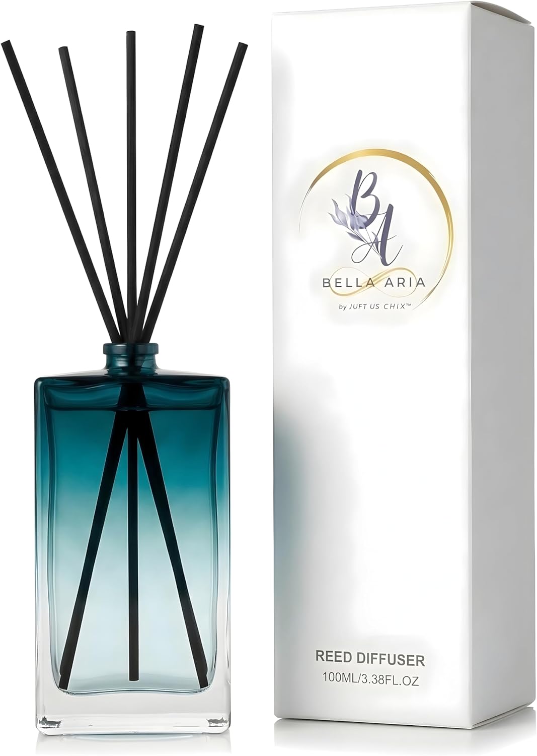 Reed Diffuser for Home Fragrance – Summer Sea Breeze Scent 100ml with Reed Sticks, Long Lasting Flameless Diffuser for Bathroom, Bedroom & Living Room Decor, Giftable Glass Bottle