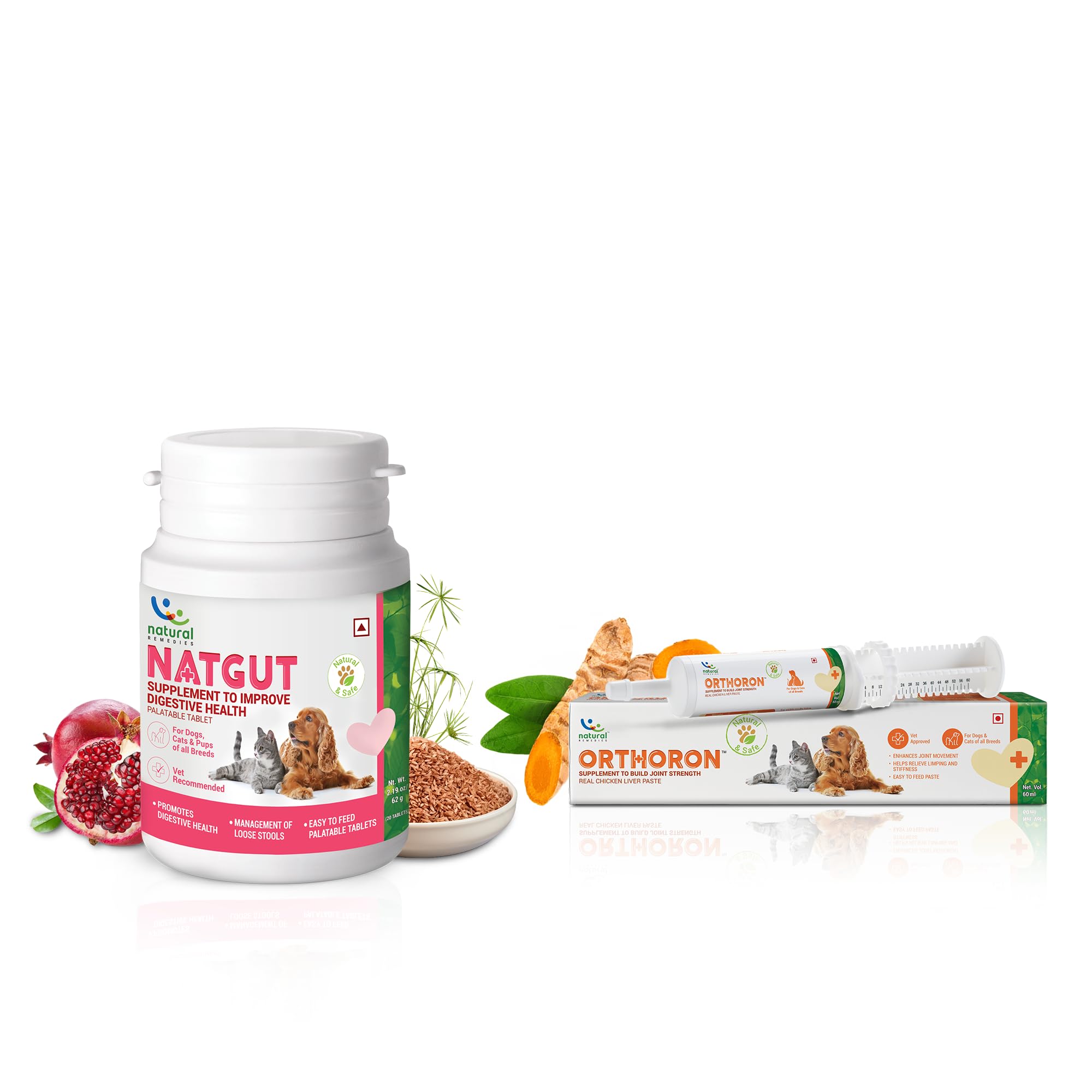 Natural Remedies Combo of Natgut Supplement to Improve Digestive Health, 20 Tablets & Orthoron Supplement to Build Joint Strength, Real Chicken Liver Paste, 60 ml for Dogs & Cats of All Breeds (B09TCXMGS5) Amazon Price History, Amazon Price Tracker