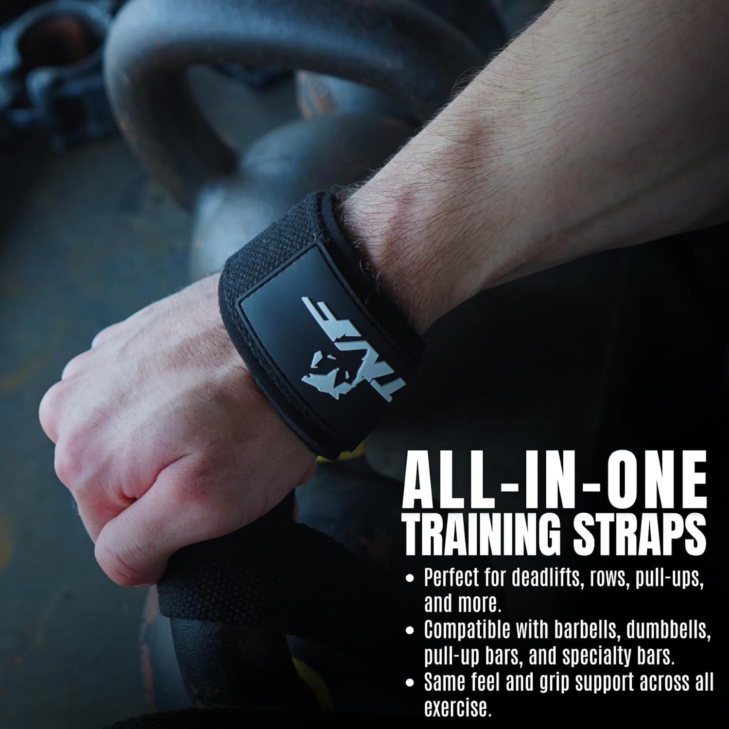 Ekkovision Weight Lifting Straps With Cuffed D Ring, Wrist Support for Men, Heavy Duty Thick Comfortable Lifting Straps, Secure Fit, Enhanced Grip, Straps for Weightlifting & Gym Training, Black - Image 2