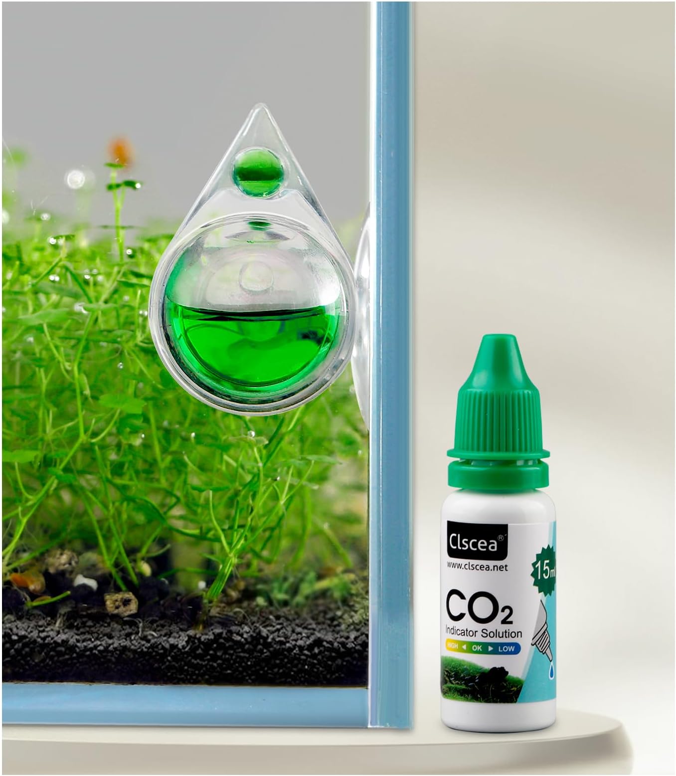 Aquarium CO2 Acrylic Drop Checker CO2 Indicator (Tear Drop & 15ml)