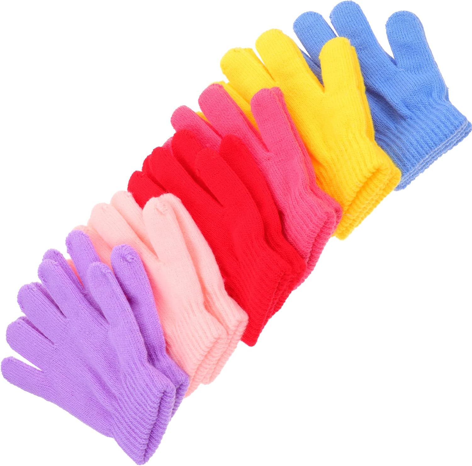 VICASKY 6pairs Warm Finger Mittens Thermal Knitted Gloves for Outdoor Activities Vibrant Colors for Sports and Play Ages Soft and Comfortable Design