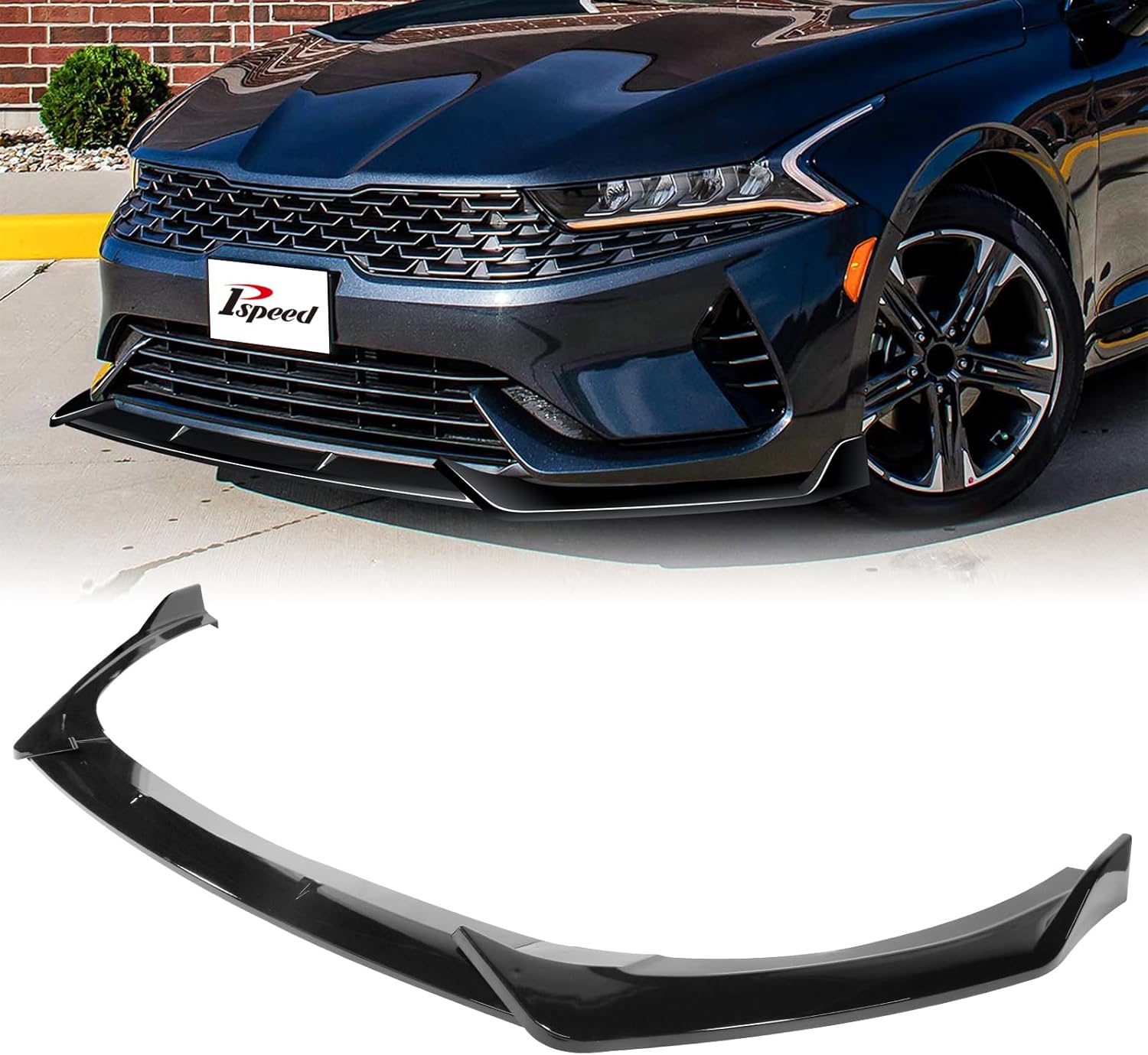 Front Bumper Lip fit for Kia K5 Sedan EX/GT/LXS 2021 2022 2023 2024 for Kia K5 Sedan LX 2021 2022 2023 Front Lip Spoiler Air Chin Body Kit Splitter Glossy Black