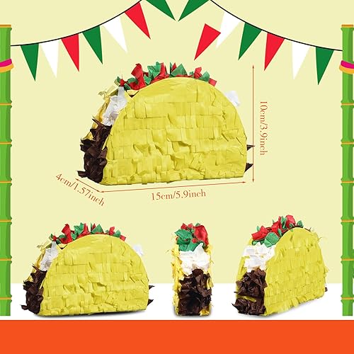 Miniatura 2 de Harrycle 24 piezas de mini piñatas de tacos para Cinco de Mayo, piñata mexicana, piñata pequeña fiesta, tacos a granel, piñata mexicana, recuerdos