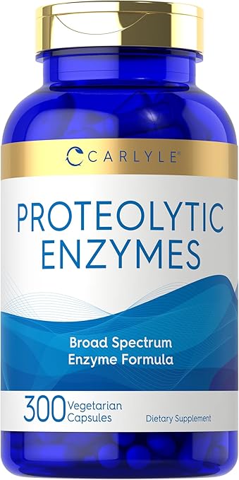 Carlyle Proteolytic Enzymes | 300 Capsules | Systemic Broad Spectrum Supplement | Vegetarian, Non-GMO & Gluten Free Formula