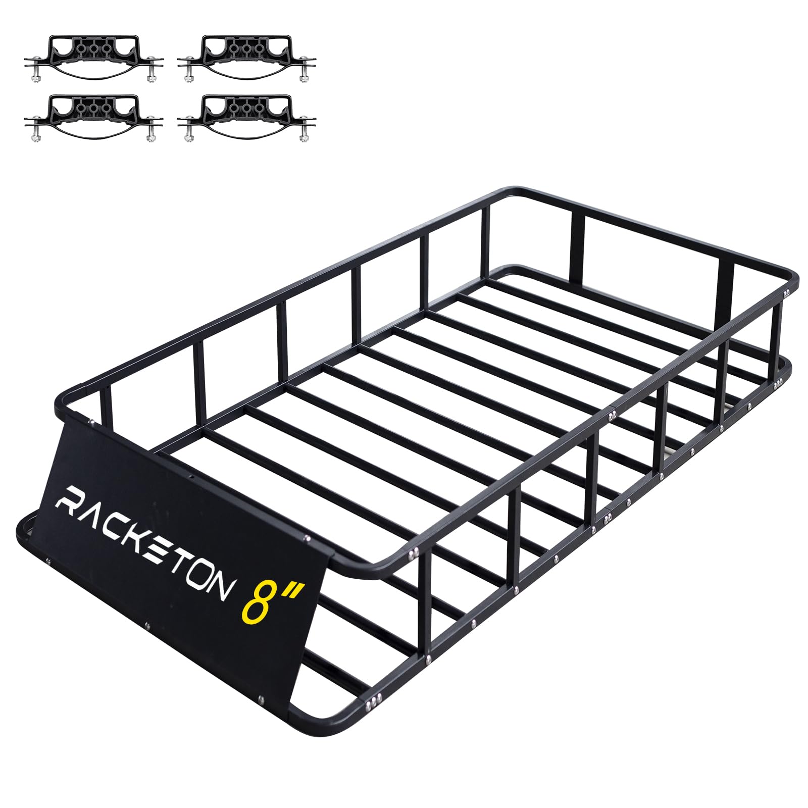 Racketon 74”x39”x8” Roof Cargo Rack for SUV Car Trucks,Heavy Duty Cargo Basket Anti-Rust Top Luggage Rack