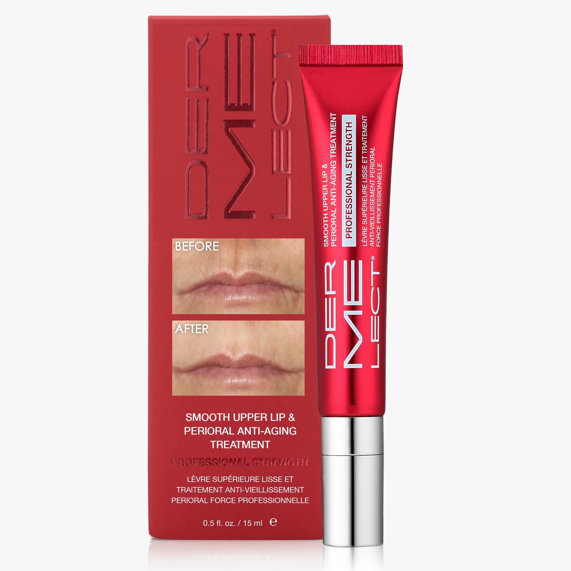 DERMELECT COSMECEUTICALS Smooth Upper Lip & Perioral Anti-Aging Treatment, Professional Strength (0.5 oz)