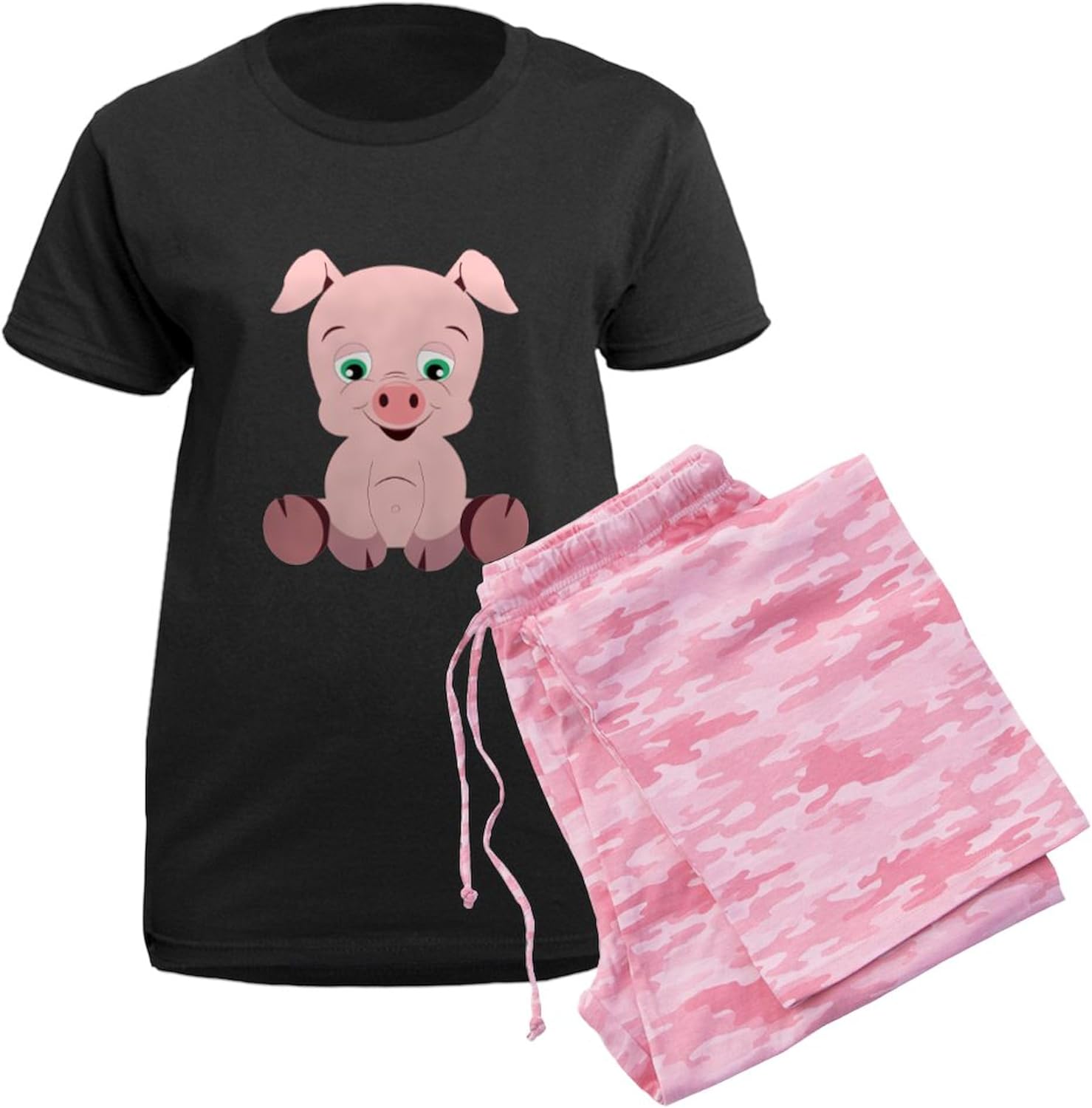 CafePress Pink Pig Women's Dark Pajamas Womens Novelty PJ Sleepwear