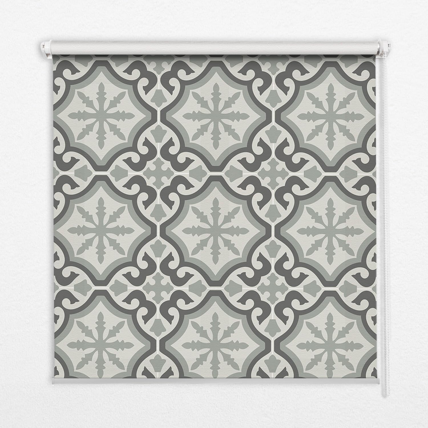 Store occultante pour chambre et salon à motif mosaïque méditerranéenne