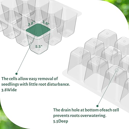 Miniatura 17 de MIXC Paquete de 10 bandejas de inicio de semillas 1020, bandejas extra gruesas y resistentes, sin agujeros, sin fugas, planos, de propagación
