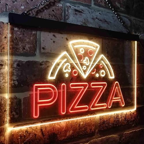 Miniatura 3 de ADVPRO Pizzería - Letrero de neón LED de doble color, color rojo y amarillo, 24 x 16 pulgadas, st6s64-i3564-ry