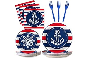96-Piece Nautical Anchor Party Supplies Set: Sail into a Sea of Festivities