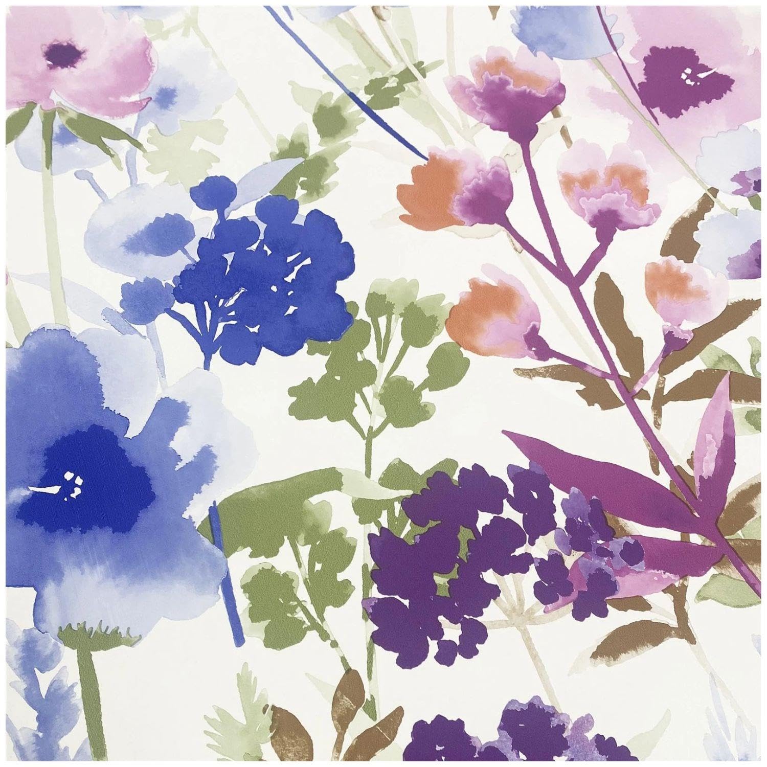 Yöl Pink, Blue Pink Blue Countryside Floral Heavyweight Wallpaper - Contemporary Versatile Sophisticated - Feature Statement Wall - 10.05M X 53Cm Roll - Paste The Paper Washable Easy To Hang