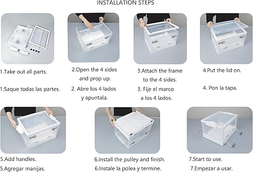Miniatura 9 de Contenedores de almacenamiento de plástico apilables con tapas y hebillas de cierre, cajas transparentes de 100 cuartos de galón (25 galones) con