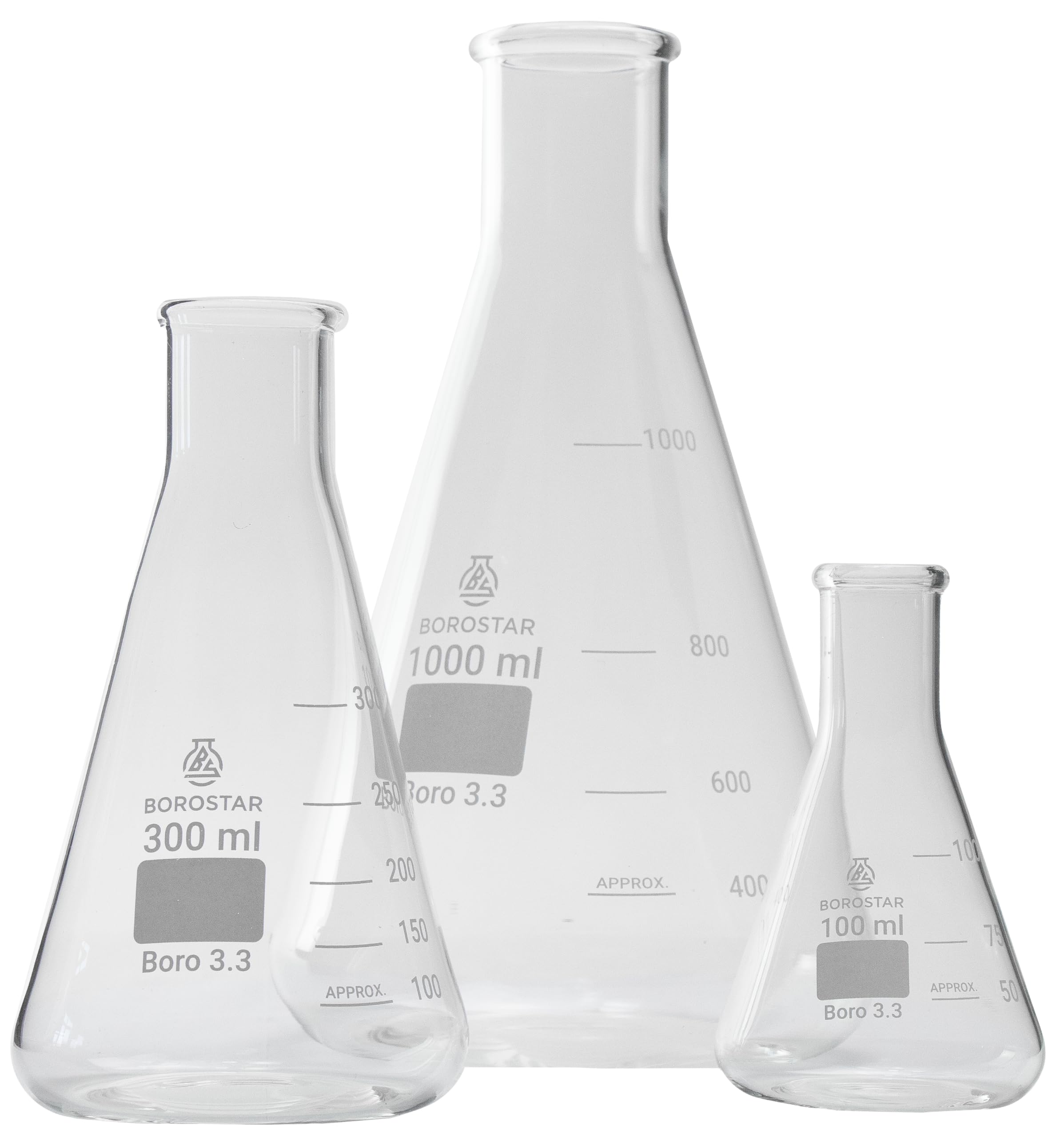 Erlenmeyer Boro 3.3 Flacon gradué à col étroit 100 ml