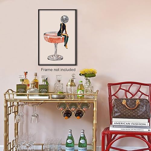 Miniatura 4 de ogyormpi Póster de bola de discoteca funk, lienzo de pared femenino con cabeza de disco retro, impresión artística de discoteca vintage de los años