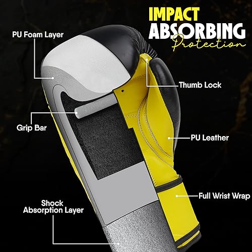 Miniatura 4 de Guantes de boxeo para hombre  Guantes de cuero genuino para entrenamiento, Sparring, Kickboxing, Muay Thai y MMA para adultos y jóvenes, guantes de