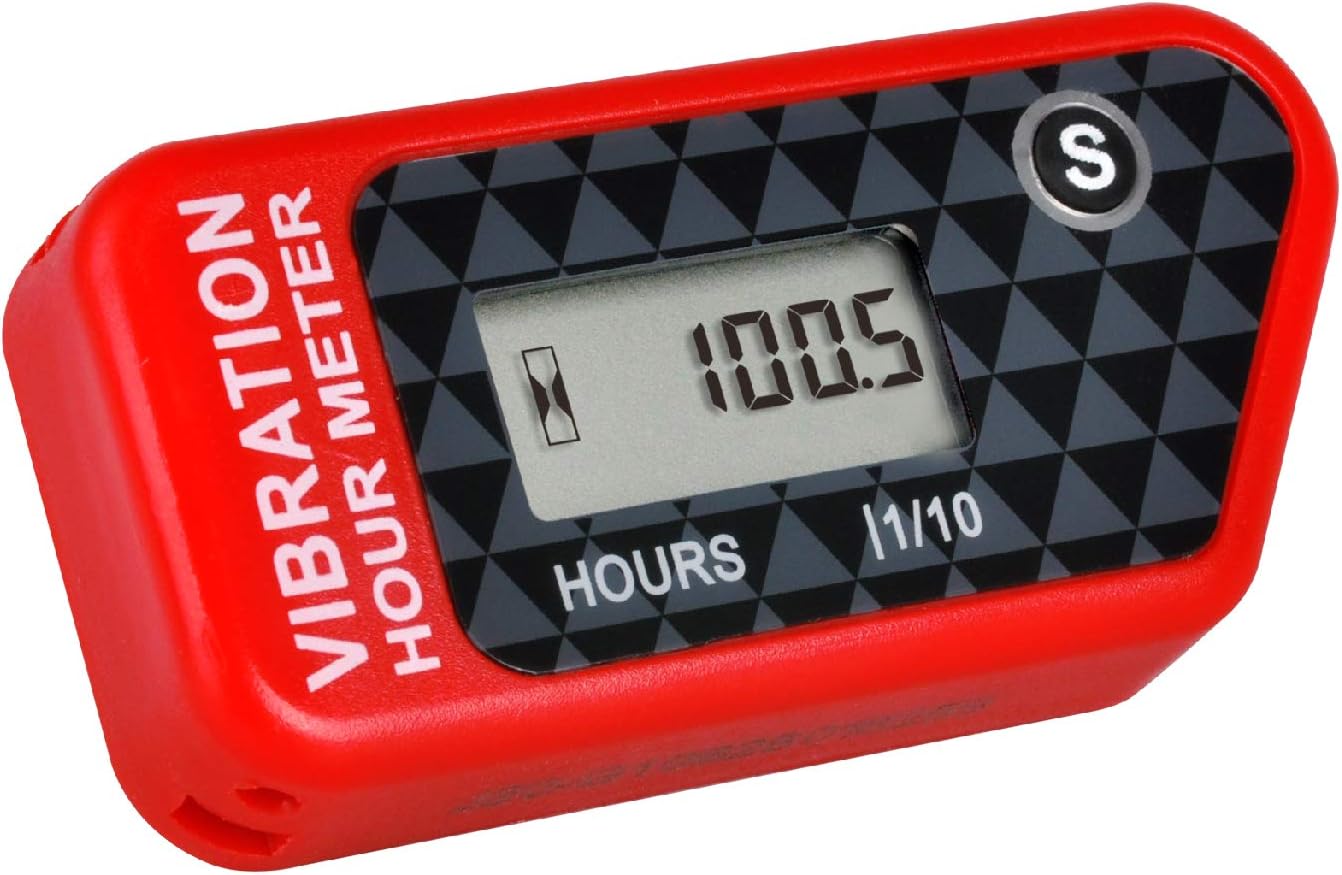 Runleader Digital Hour Meter,Vibration Operation for Golf Cart Tractor Generator Compressor Chainsaw Motorcycle Pressure Washer and Gas/Diesel Powered Machine. (016B-B1-RD) Brand: Runleader