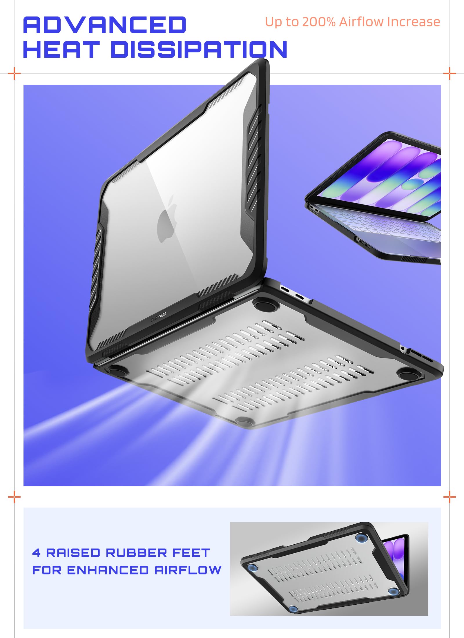 SUPCASE Etui na MacBooka Neo 2026 13,0 cala (jednorożec Beetle) wytrzymały pokrowiec na MacBook Neo 2026 13" - czarny