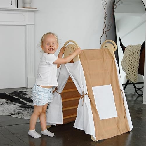 Miniatura 7 de Pikler - Juego de triángulos - Juguetes de escalada Montessori 6 en 1 para niños pequeños de 1 a 3 años y gimnasio de madera para niños con tienda