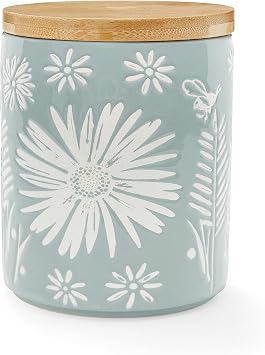 Cooksmart Ceramic Airtight Storage Jars | Storage Jars & Canisters Perfect For Pasta Storage & Rice Storage | Storage Jars With Lids For All Type Of Foods - Homestead