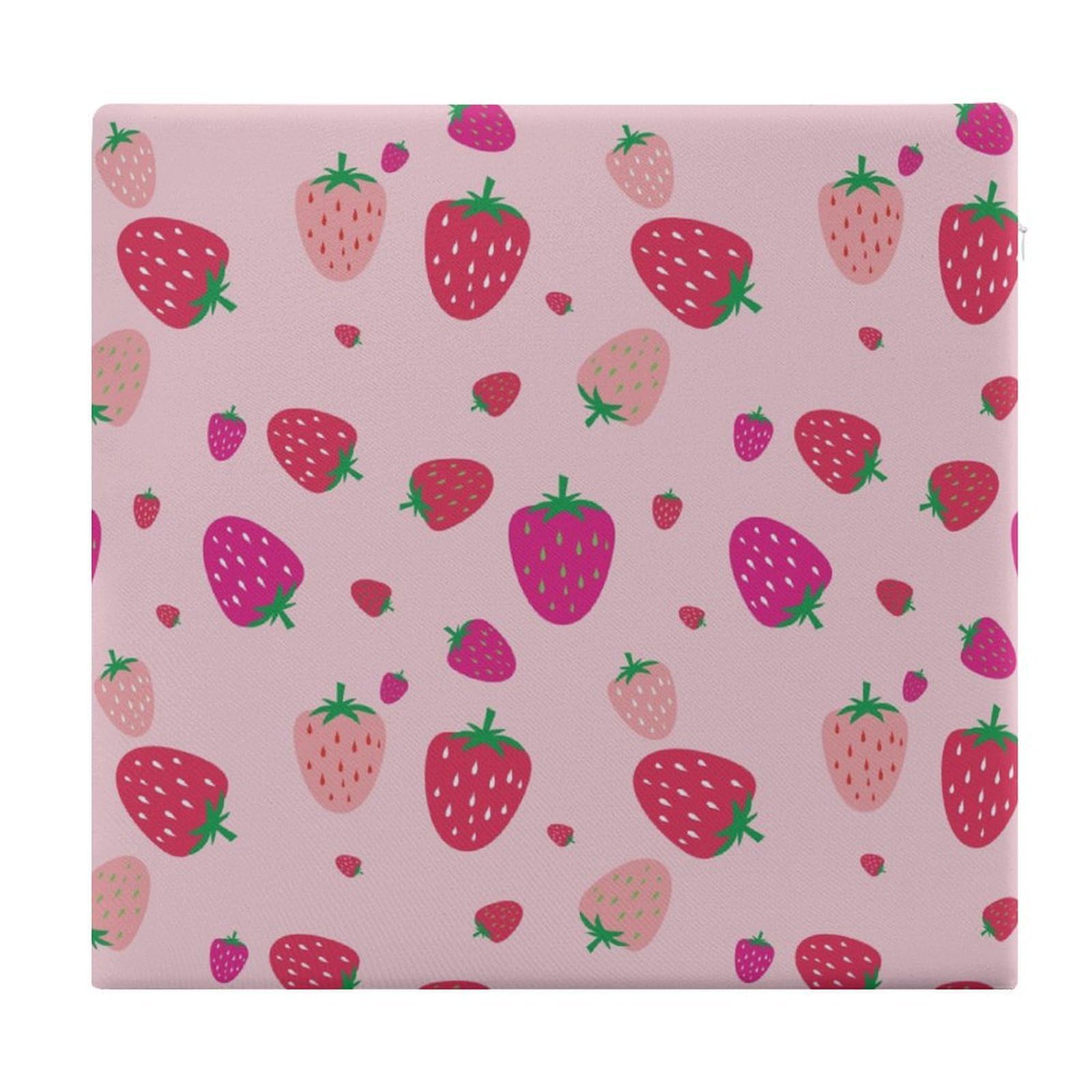 JZemdybill Chair Pad, Strawberry Pattern Seat Pad, Square Chair Cushion for Yoga Living Room Balcony