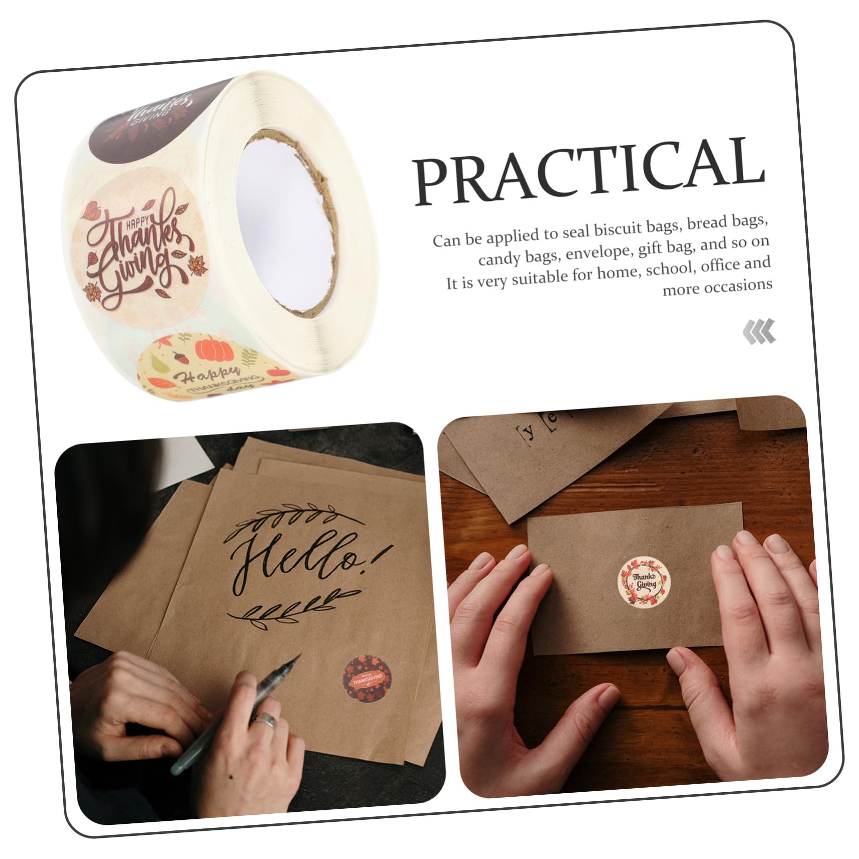 4rotoli Adesivi Decorativi Per Buste Di Ringraziamento Di Etichette Autoadesive Adorabili Per Sigillare Buste e Pacchi Per Festività e Scuola