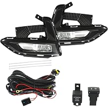marddpair Left & Right Fog Lights Assembly Replacement for 2020 2021 Nissan Sentra with Bulbs+Front Bumper Fog Light Covers+Harness Switch Kit Driving Lamps Fog Lights Driver & Passenger Side