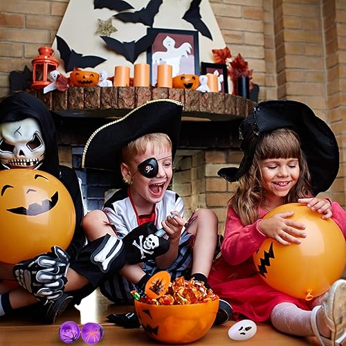 Miniatura 6 de Huevos de Halloween, huevos de calavera de Halloween, huevos de plástico, búsqueda del tesoro para dulce o truco, caja de dulces, mini calabazas,