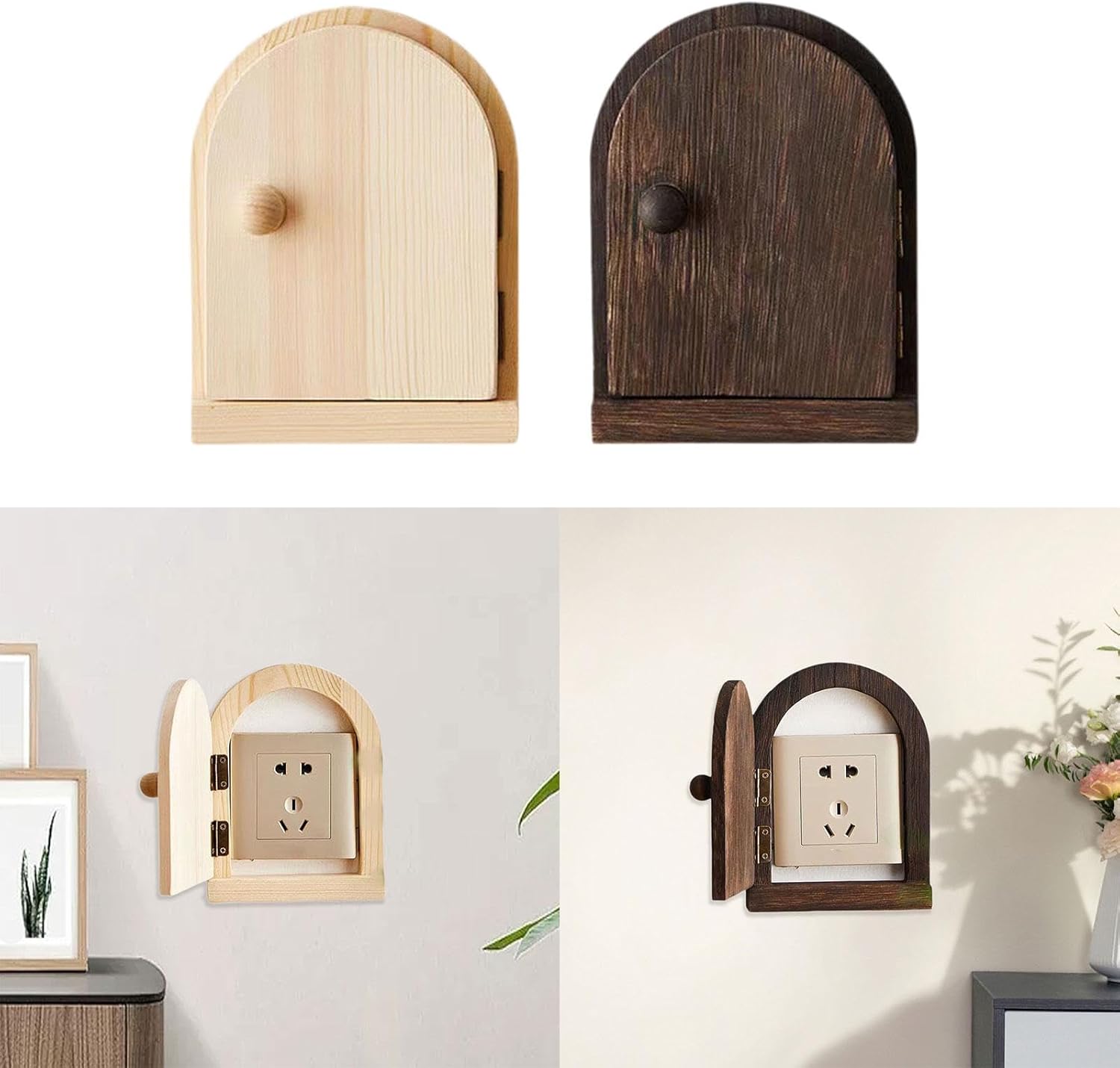 Wood Door Outlet Cover Home Decoration Creative Easy Installation Wall Decor Light BrownHome & Garden|Home Improvement|Electrical & Solar|Switch Plates & Outlet Covers
