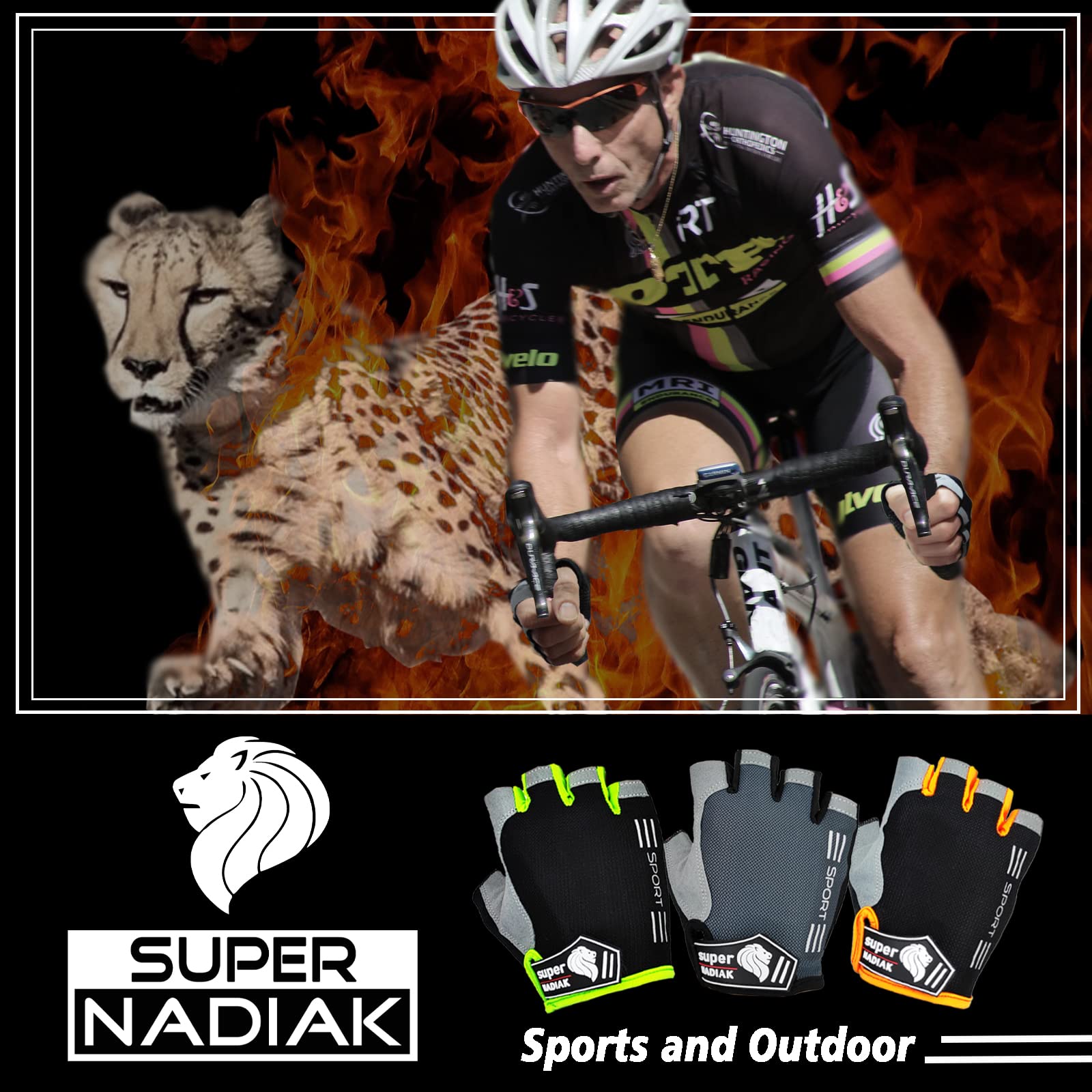 Gants de vélo-Gants Cycliste Half Finger-Accessoires de vélo-City Bike,Mountain Bike,BMX,Road Bike