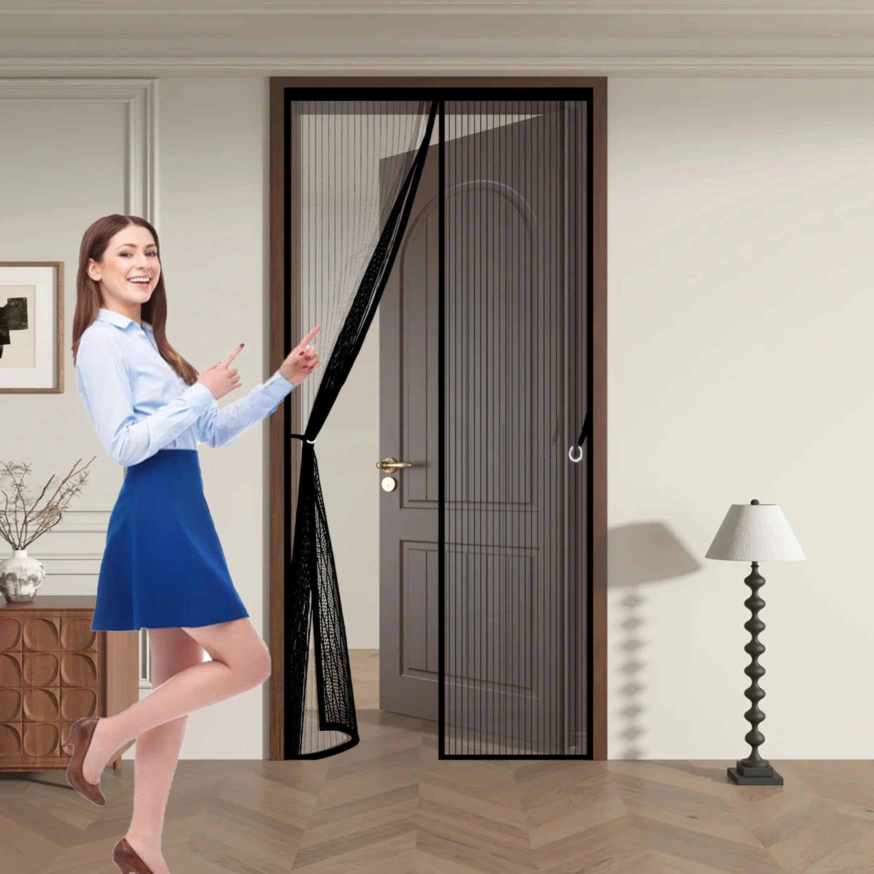 Moustiquaire porte magnétique pour stopper les insectes sans percer le mur