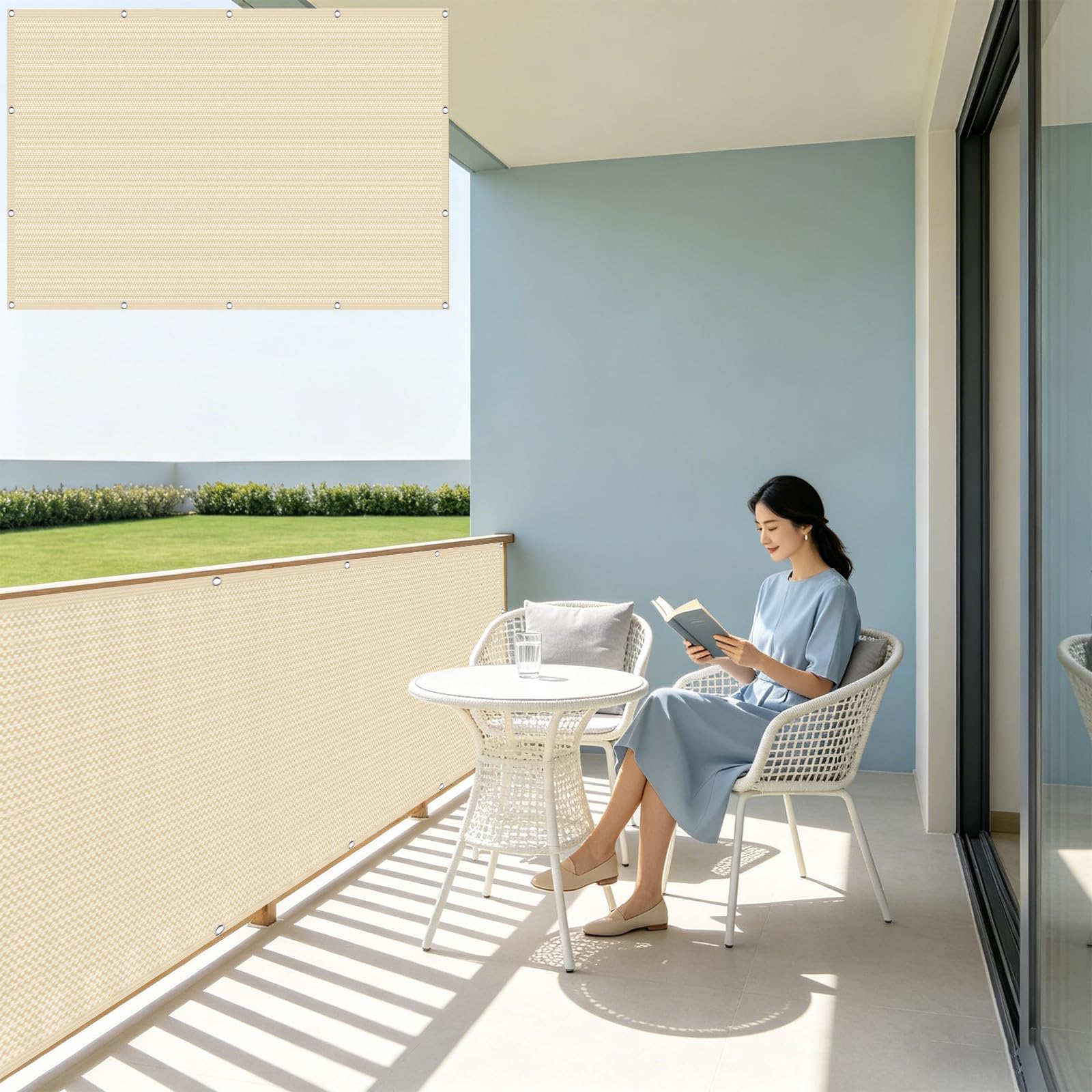 Brise-Vue Protection UV et Vent Crème en Polyéthylène Haute Densité