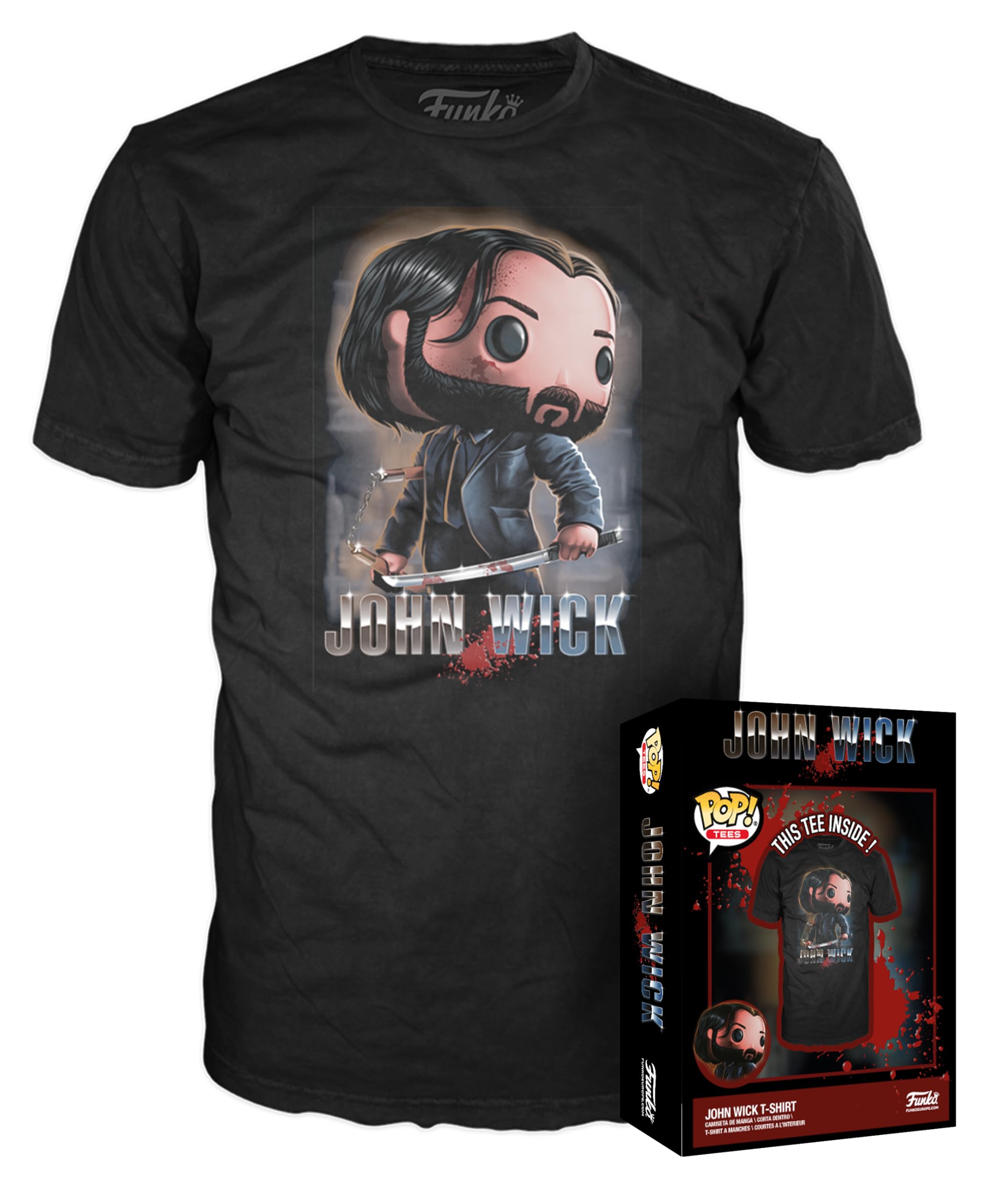Funko Boxed Tee: John Wick 3- John Wick - XL - T-Shirt - Clothes - Gift Idea - Short Sleeve Top for Adults Unisex Men and Women - Official Merchandise - Movies Fans