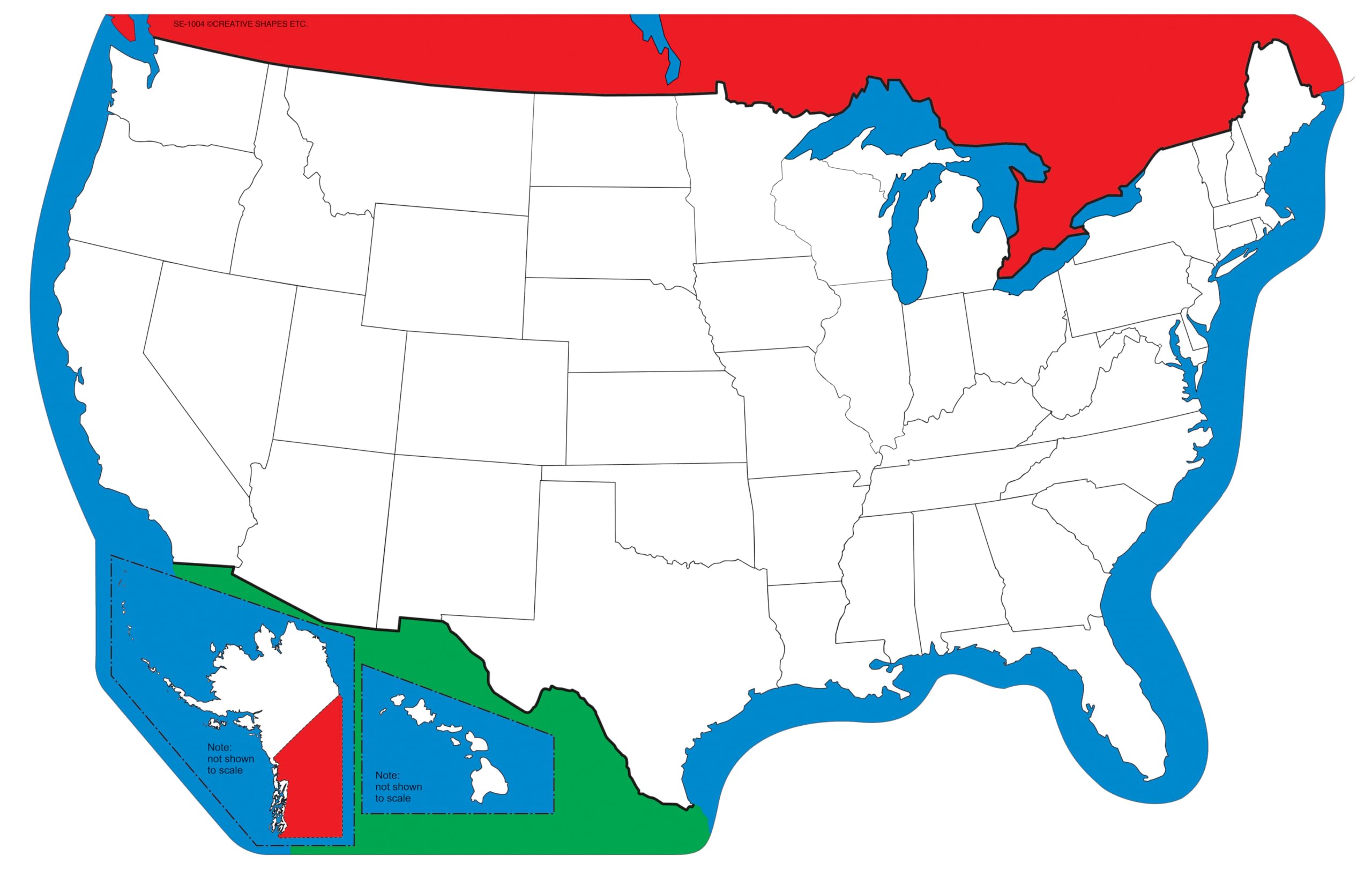9” x 19” Unlabeled U.S. Practice Maps, 30 sheets in a pack for Social Studies, Geography, Map Activities, Drill and Practice, Current Event Activities, Learning Games and more