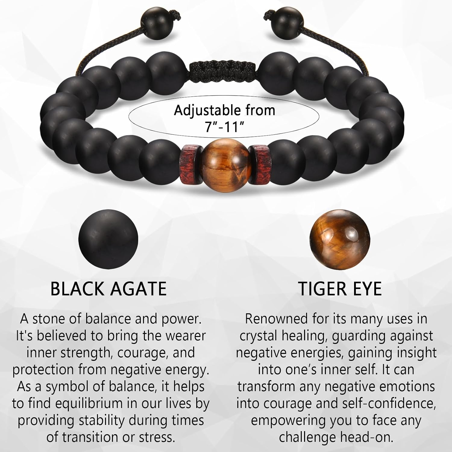 Birthday Gifts Ideal for Men, Natural Stone Birthday Bracelet for Son Brother Grandson Nephew Friend