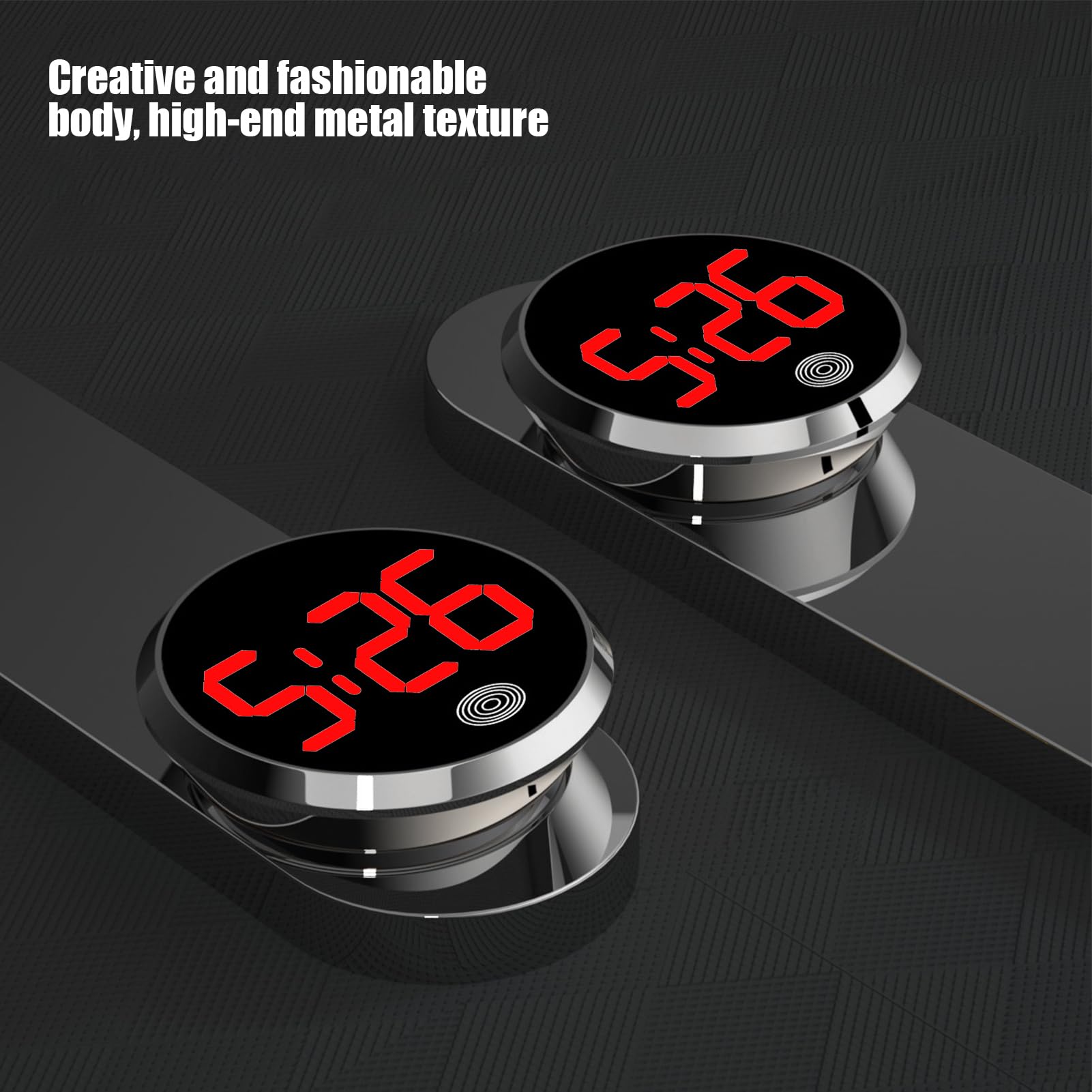 Horloge LED De Tableau De Bord Voiture – Design Rond, étanche, Tactile – Pour Voiture, Camion, SUV Ou Intérieur Maison