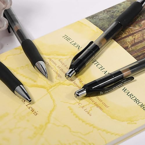 Miniatura 6 de AIHAO Bolígrafos de gel, punta media, tinta negra, paquete de 12 bolígrafos retráctiles de tinta de gel con tinta de primera calidad y agarre cómodo