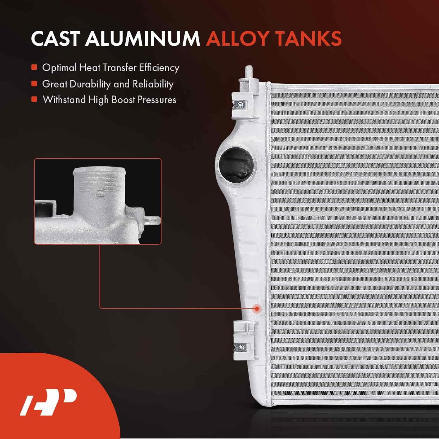 A-Premium Turbocharger Intercooler Compatible with Chevrolet 6.6L Silverado 2500/3500 HD & GMC Sierra 2500/3500 HD, 2017-2019, Charge Air Cooler