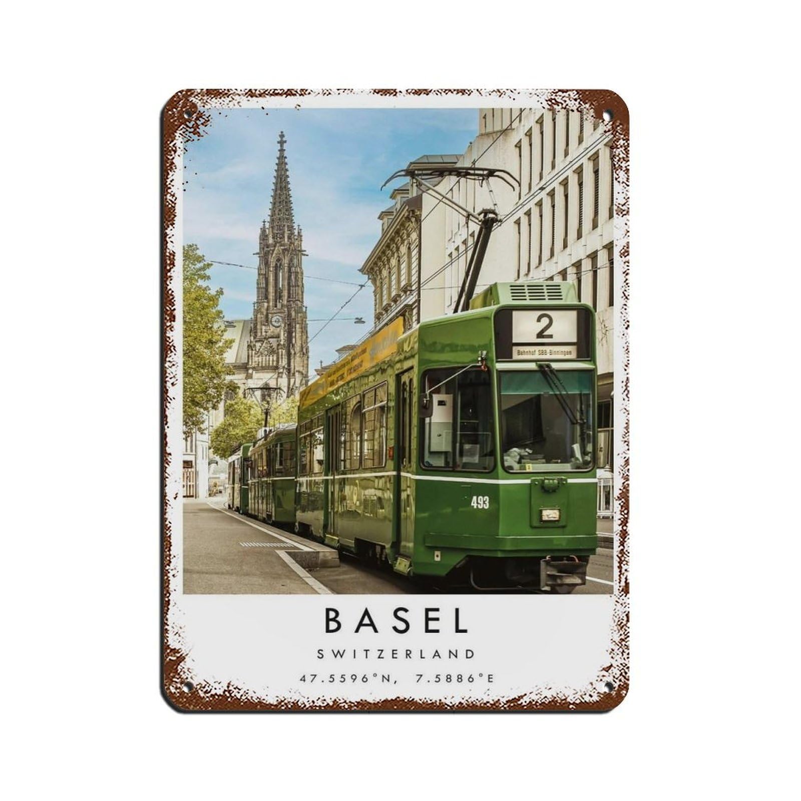 Basel Travel, Switzerland Poster（22） Tin Sign Vintage Metal Pub Club Cafe Bar Home Wall Art Decoration Poster Retro 12x16inch(30x40cm)