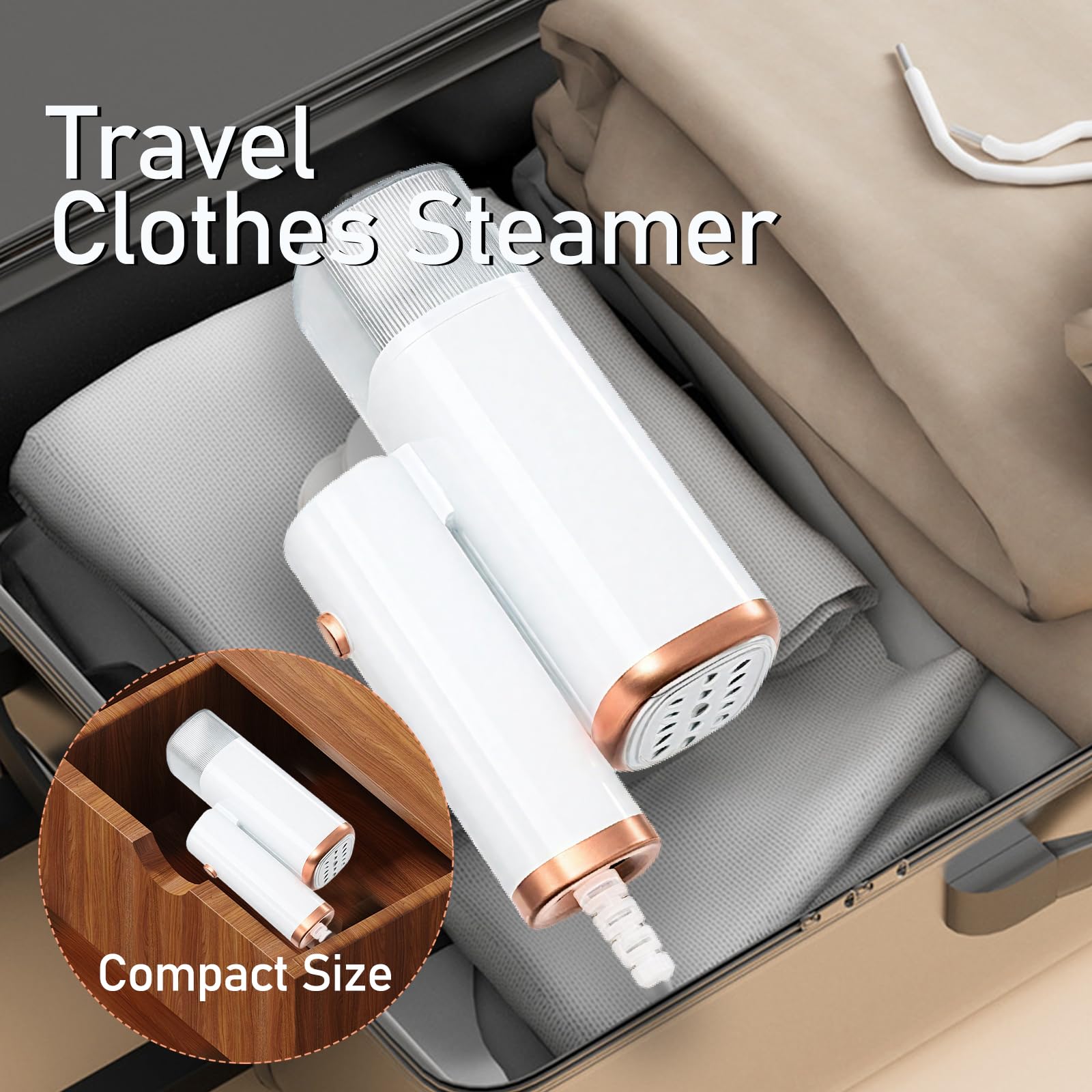 Défroisseur à vapeur pour vêtements, Défroisseur portable à main pour élimination des plis, Chauffage rapide en 20s, Réservoir d'eau détachable de 110 ml, Défroisseur portable pour vêtements pour la