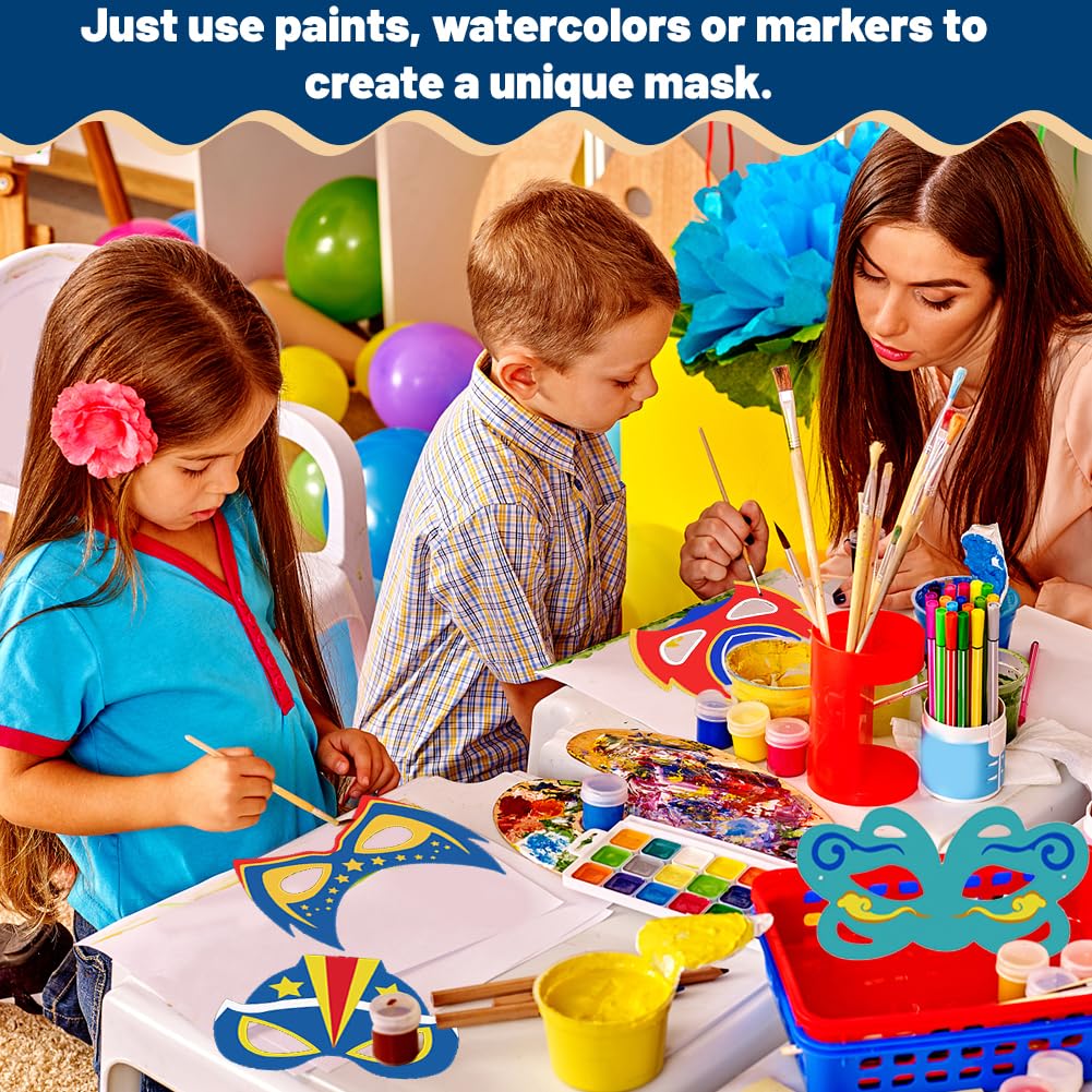 Masques à Colorier pour Enfant 12 Pièces DIY Super-Héros Peinture Bricolage