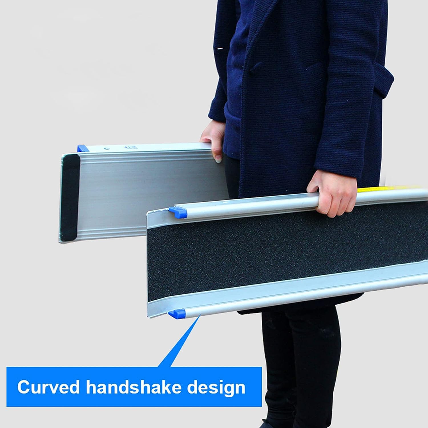 Rampa Telescópica De La Silla De Ruedas, Rampa De Riel De Aluminio Ajustable Con Superficie No Deslizante, Tamaño Compacto, Capacidad De 300 Kg/660 Lbs,183cm