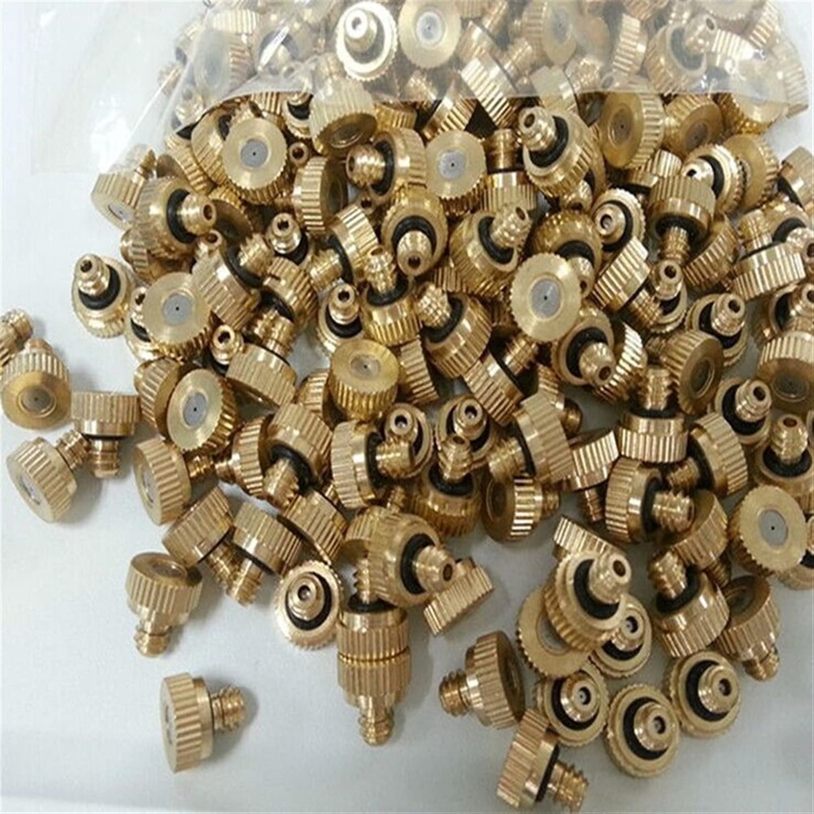 "Kit de 400 boquillas nebulizadoras para sistema de refrigeración, boquillas de latón, nebulizador de agua para jardín, boquillas de niebla para sistema de nebulización exterior de patio (tamaño: 0,