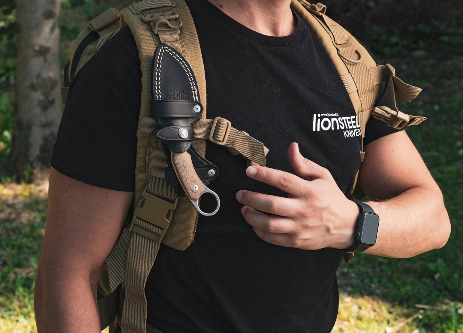 LionSTEEL H2 Karambit Style Fixed Blade EDC Hunting Hiking and Outdoor Knife
