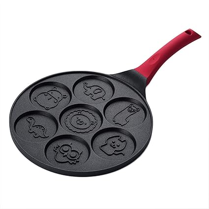 Decdeal Pancake Maker Pan - Griddle Pancake Pan Molds for Kids Nonstick Pancake Griddle Pan with 7 Animal Shapes