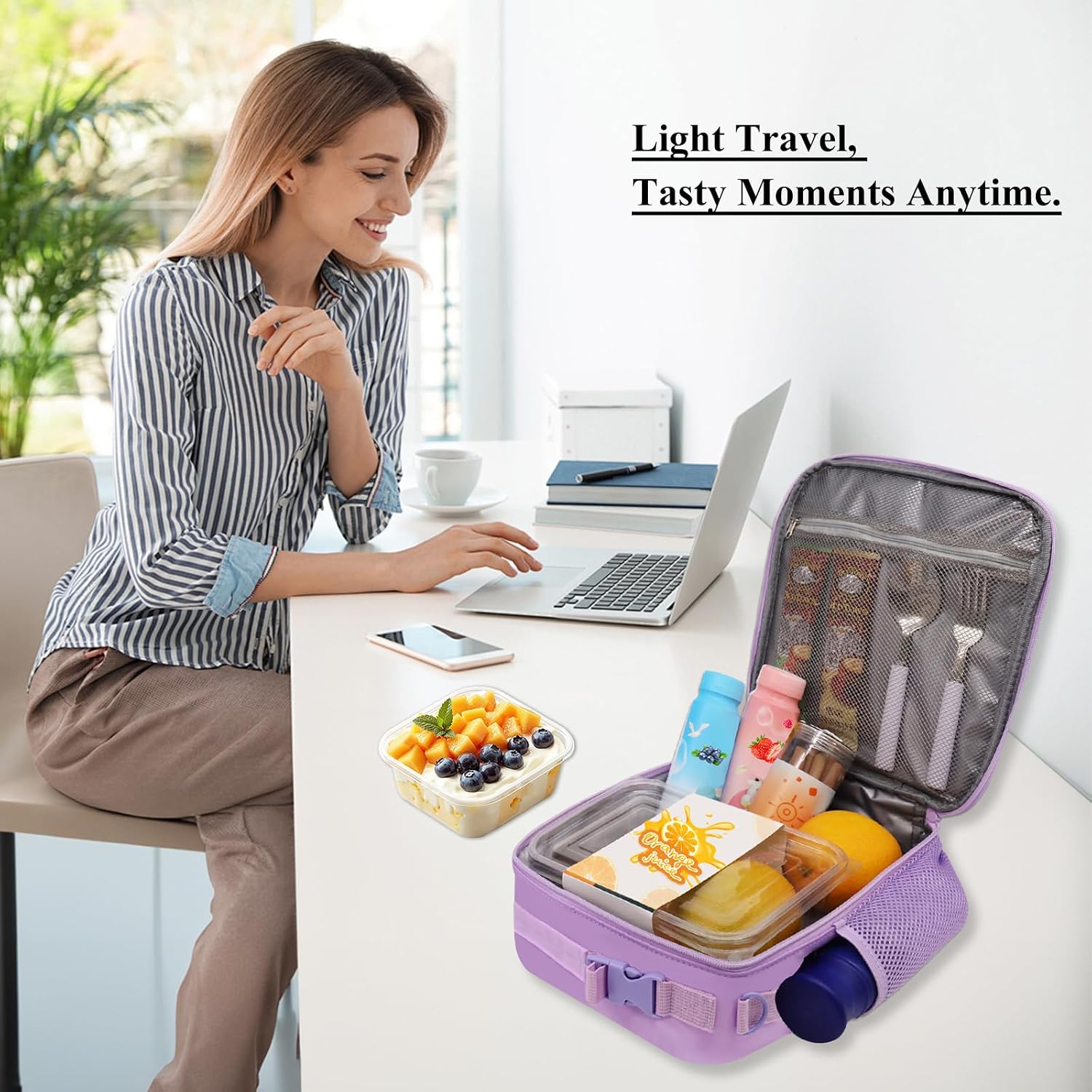 Lunch Bag Kids Water Bottle Holder